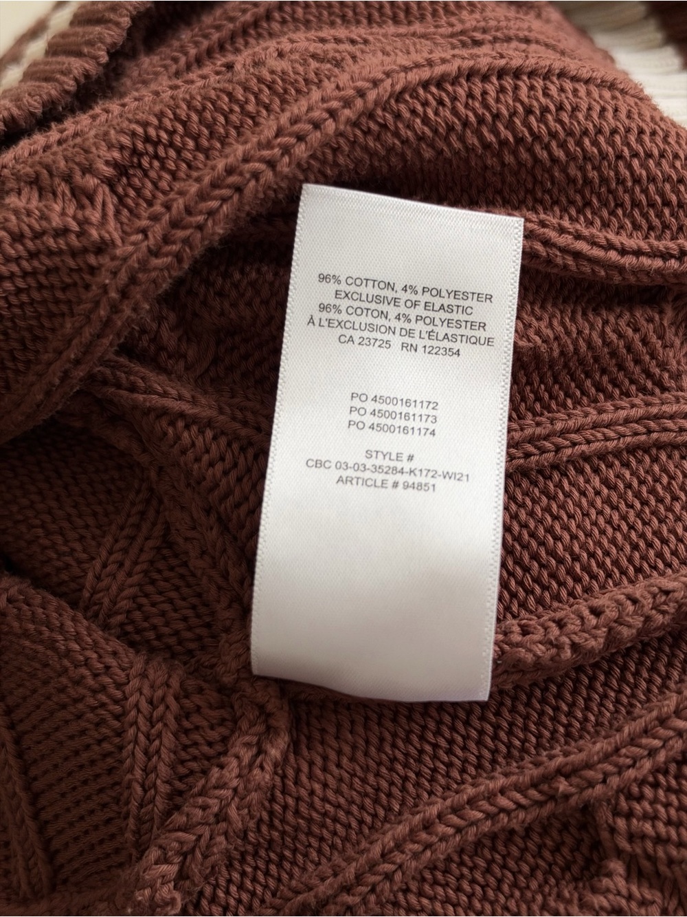 Aritzia Tna Clay Cotton Cable Knit Cropped V-Neck Sweater - Picture 5 of 12